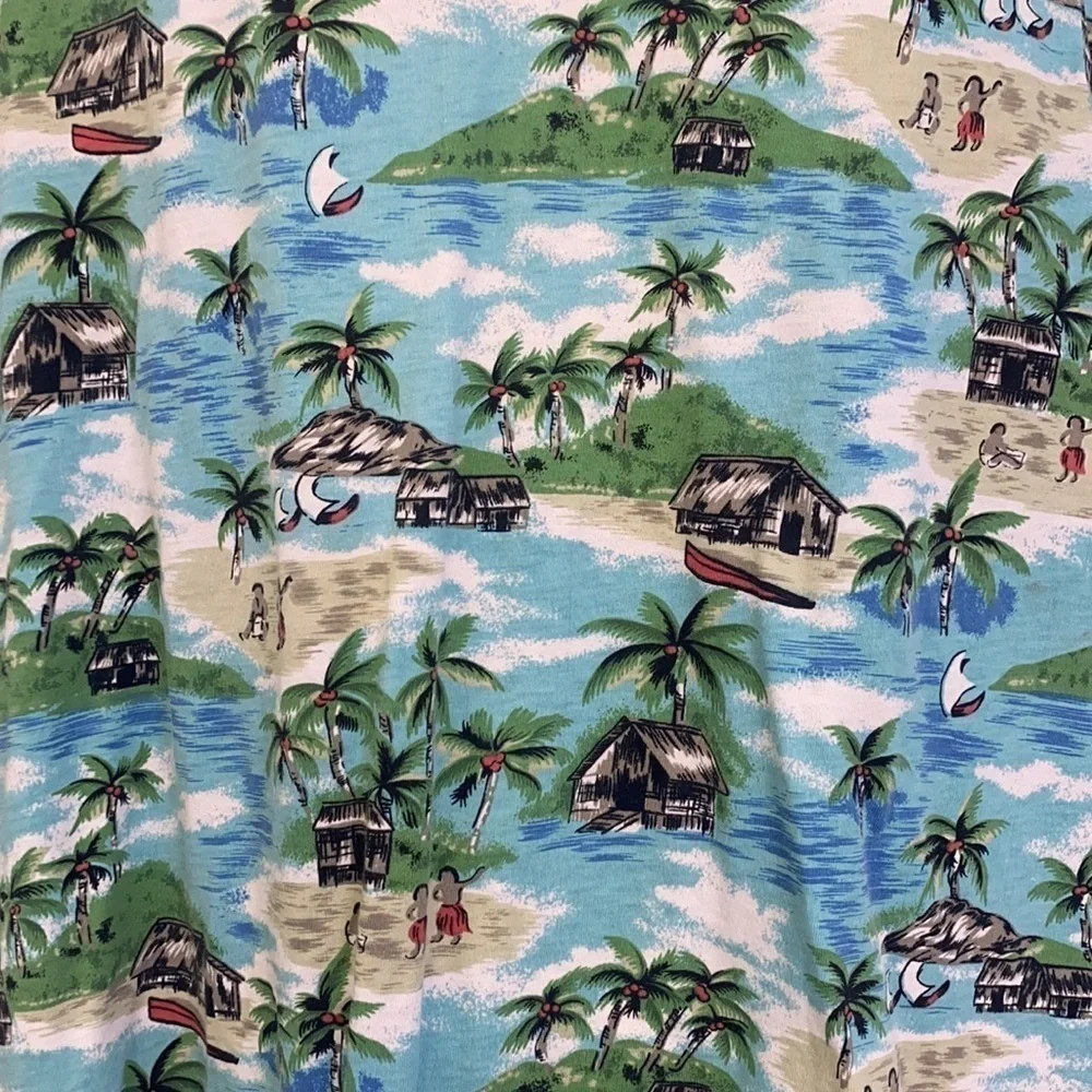 J.Crew - Vintage Palm Tree and Hula Dancer Short Sleeve Tee Shirt Size Large